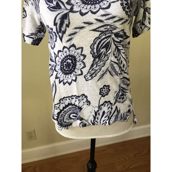 MEADOW RUE Anthropologie Martigny Blue Floral Ruch - Picture 6 of 9